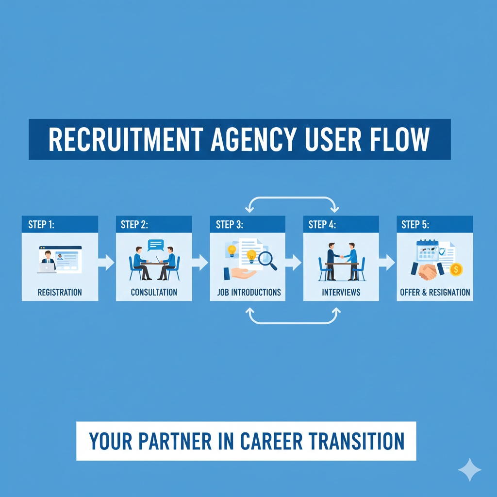 転職エージェントの使い方の流れ