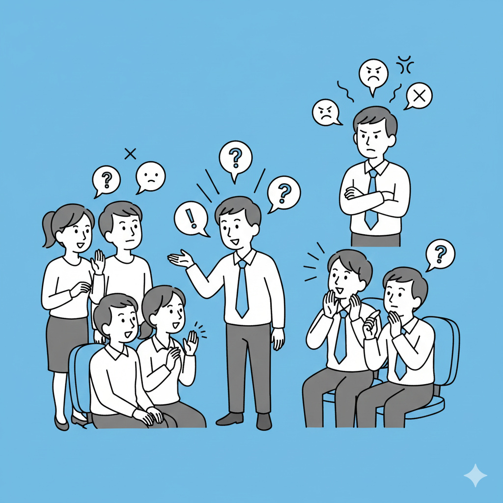 直属の上長以外に話してしまう