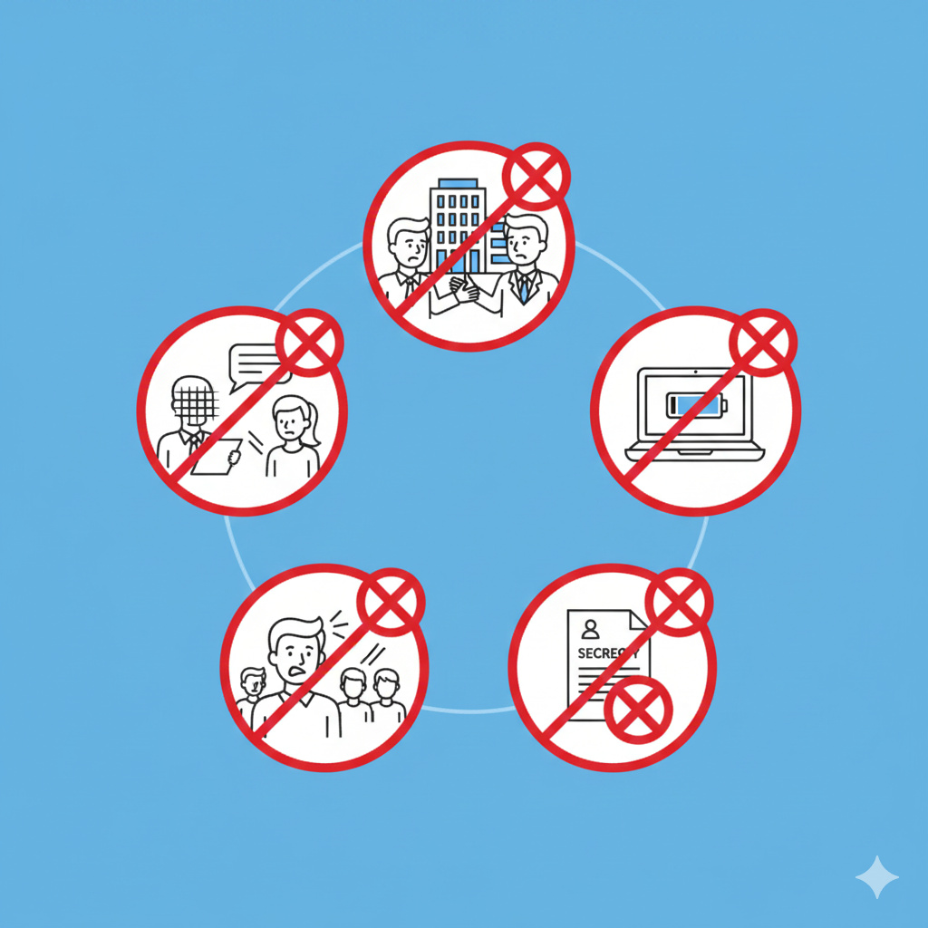 退職交渉で、やってはいけないこと