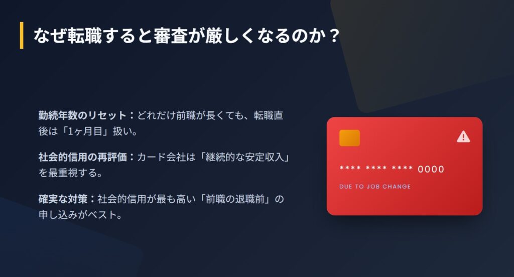 転職するとクレジットカードの審査が通りにくくなる